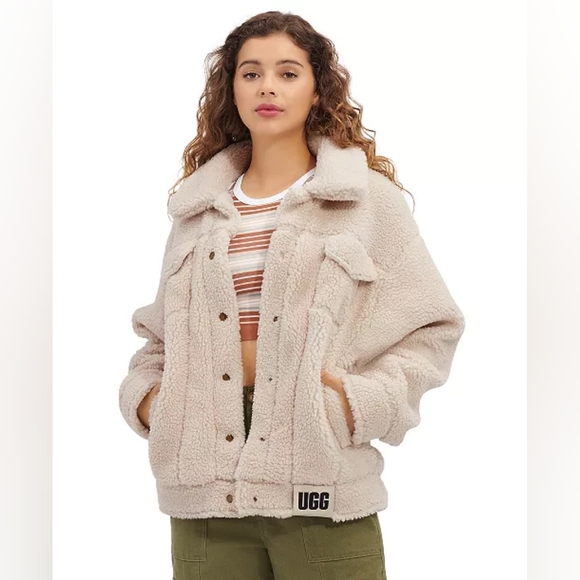 UGG Women's Frankie Sherpa Fleece Trucker Jacket - Picture 1 of 10